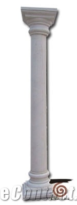 Simple Solid White Marble Column, Jade White Marble Column