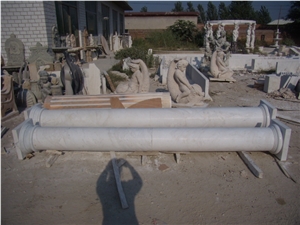 Simple Solid White Marble Column, Jade White Marble Column