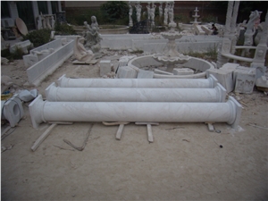Simple Solid White Marble Column, Jade White Marble Column