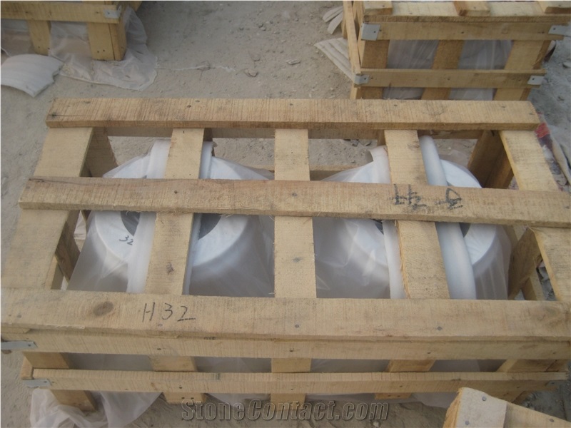 Simple Solid White Marble Column, Jade White Marble Column