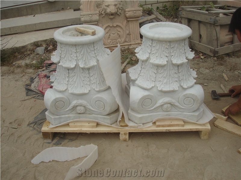 White Marble Solid Column