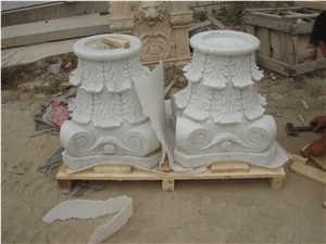 White Marble Solid Column