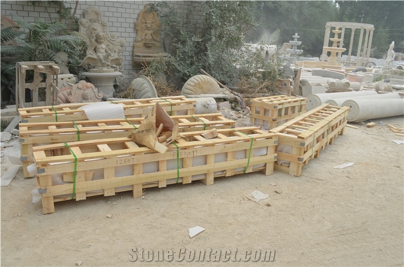 White Marble Solid Column