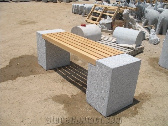 Block Seat Stone, G359 White Granite Bench & Table