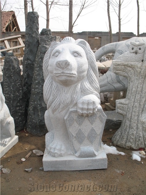 China Grey Granite Animal Sculpture