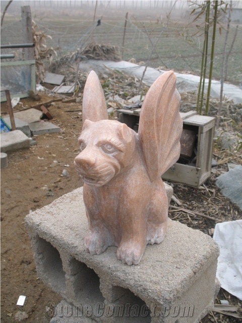 China Grey Granite Animal Sculpture
