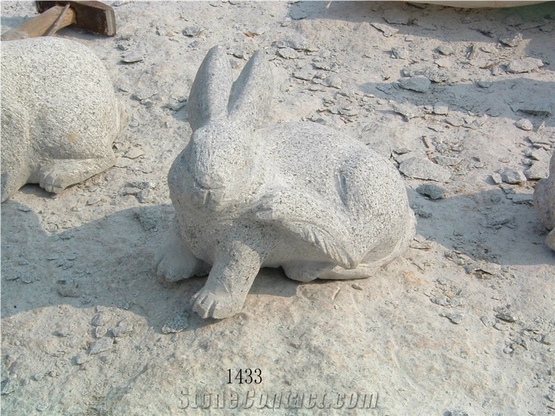 China Grey Granite Rabbit Sculpture & Statue