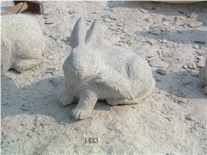 China Grey Granite Rabbit Sculpture & Statue