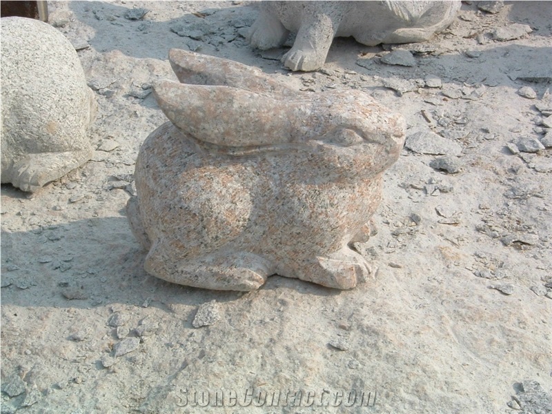 China Grey Granite Rabbit Sculpture & Statue
