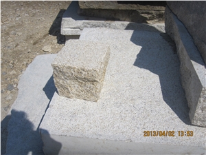 G350 Granite Yellow Cubes Stone,Cobble Stone