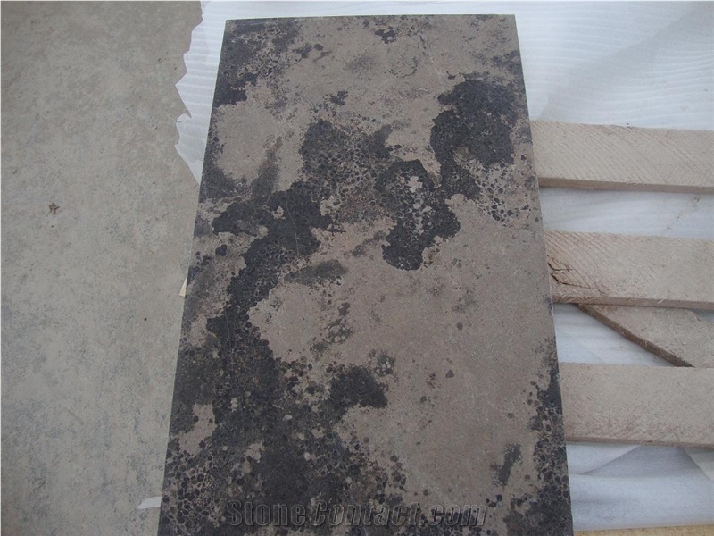 Golden Beach Limestone Brown and Golden Vein Cube Stone & Paver