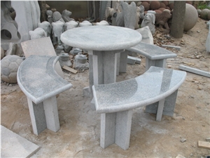 Granite Garden Table & Bench, G341 Grey Granite Garden Tables