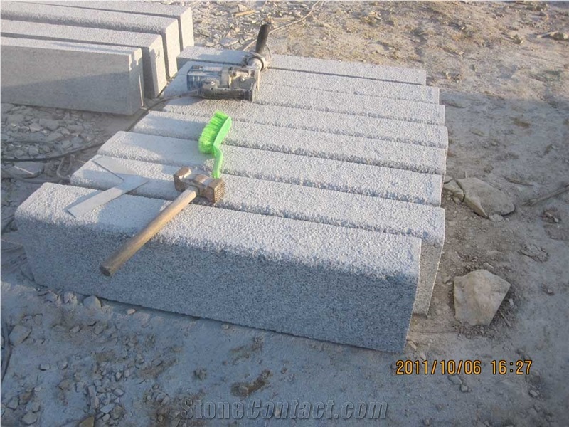 Light Grey Kerbs Finely Bushhammered,G341 Granite Kerbs
