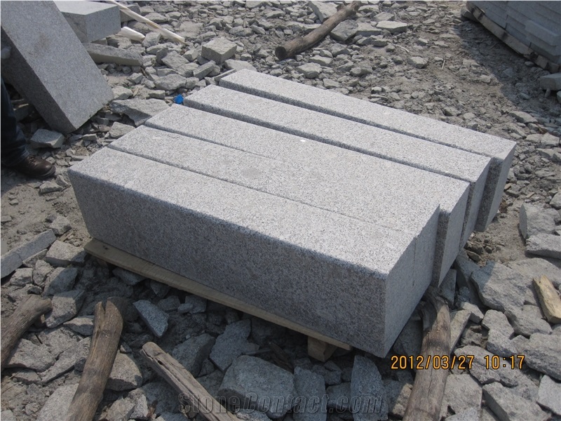 New G603 Silver Grey Kerbstones Curbs Boarders Flamed, Bushhammered