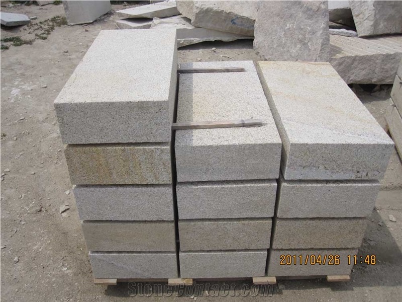 Padang Yellow Kerbs Fine Bushhammered, G350 Yellow Granite Kerbs