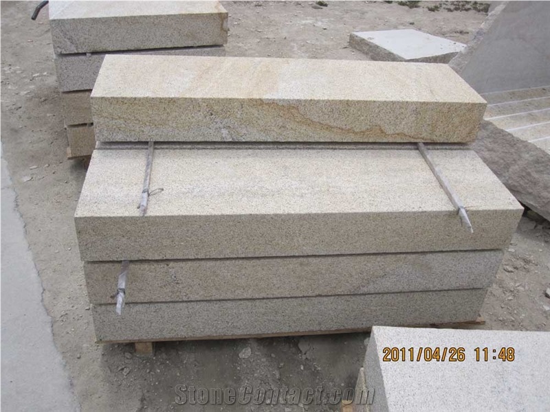Padang Yellow Kerbs Fine Bushhammered, G350 Yellow Granite Kerbs