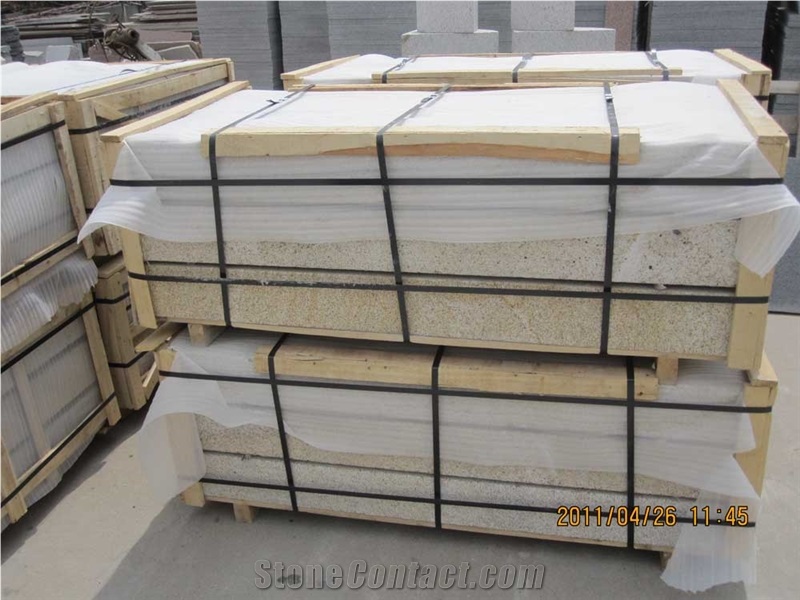 Padang Yellow Kerbs Fine Bushhammered, G350 Yellow Granite Kerbs