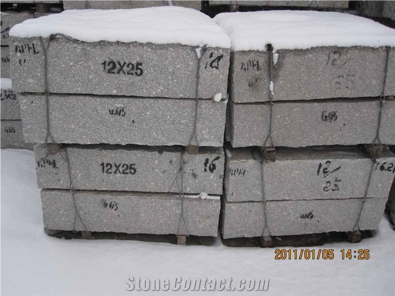 Road Stone Natural Light Grey G375 Granite Kerbstone