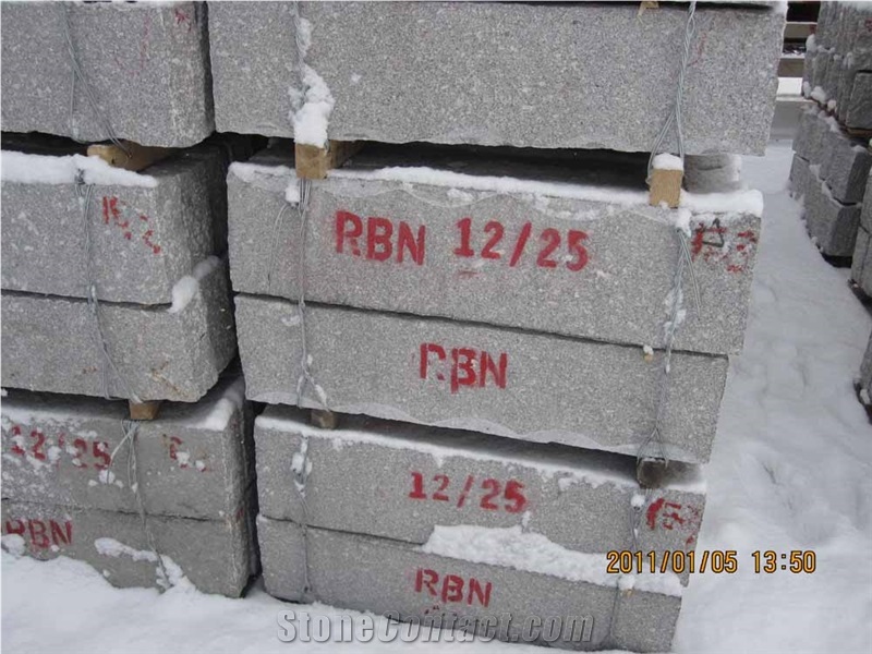 Road Stone Natural Light Grey G375 Granite Kerbstone