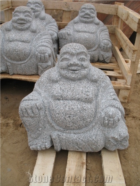 Sculpture Of Buddhism, G341 Grey Granite Sculpture & Statue