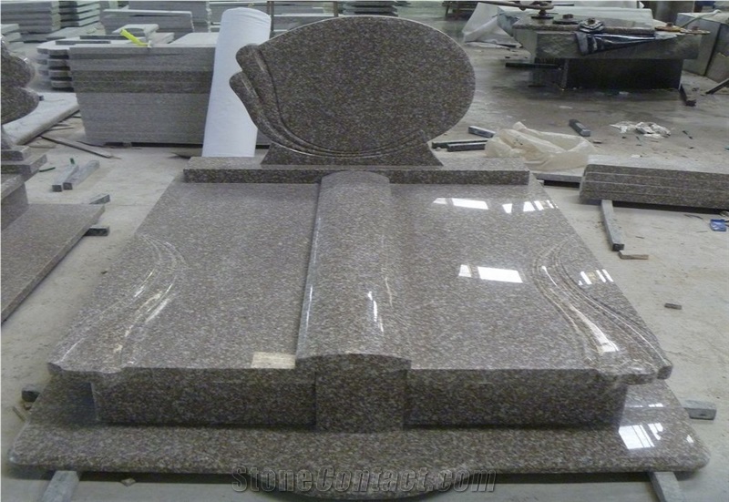 Pink G664 Granite Tombstone,China Granite Monument,Double Monuments,Engraved Gravestone