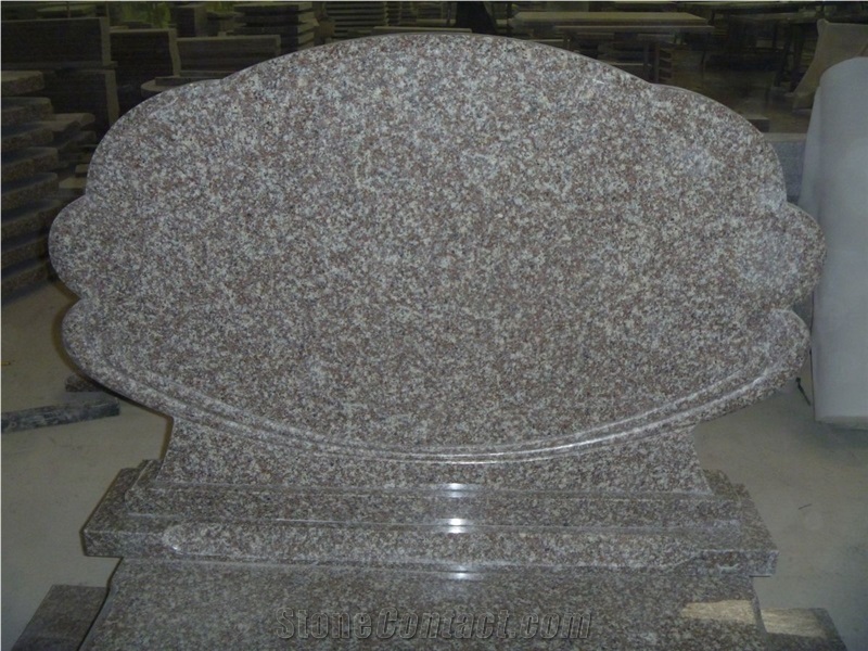 Pink G664 Granite Tombstone,China Granite Monument,Double Monuments,Engraved Gravestone