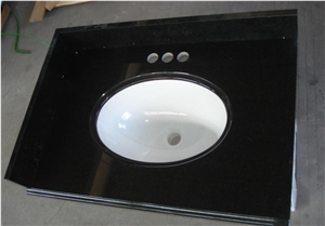 Shanxi Black Granite Vanity Top,China Absolute Black Granite Countertop