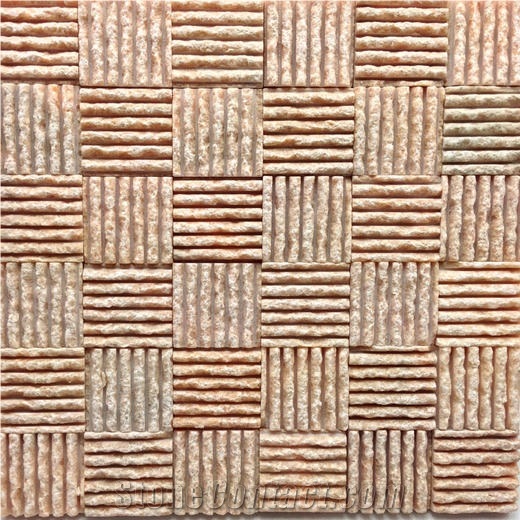 Lsn007 Mosaic Rodon Dizzy Pink Marble Mosaic Backsplash