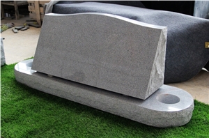 Light Gray G633 Polished Slant Marker Monument