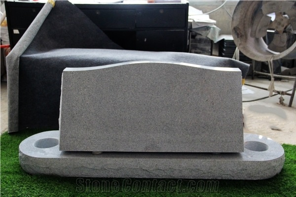 Light Gray G633 Polished Slant Marker Monument
