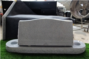 Light Gray G633 Polished Slant Marker Monument