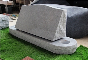 Light Gray G633 Polished Slant Marker Monument