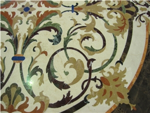 Islamic Style Waterjet Medallion, Square Shape Waterjet Floor Medallions