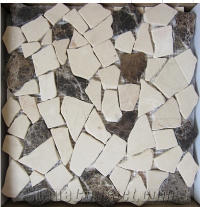 Vj-Mbp004 Broken Pieces Stone Mosaic,Black Wooden Mosaic,Irregular Mosaic,Chipped Mosaic