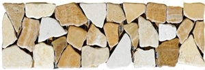 Vj-Mbp004 Broken Pieces Stone Mosaic,Black Wooden Mosaic,Irregular Mosaic,Chipped Mosaic