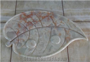 China White Onyx Handicrafts,Onyx Tea Tray, Stone Artworks, Artifacts, Handcrafts
