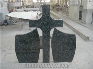 Hassan Green Granite Tombstones & Monuments,Indian Green Granite Western Style Heart Cross Tombstones & Monuments