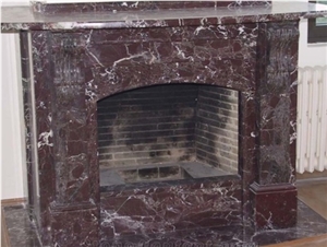 Rosso Levanto Marble Fireplace,Italy Red Marble Fireplace Insert & Mantel