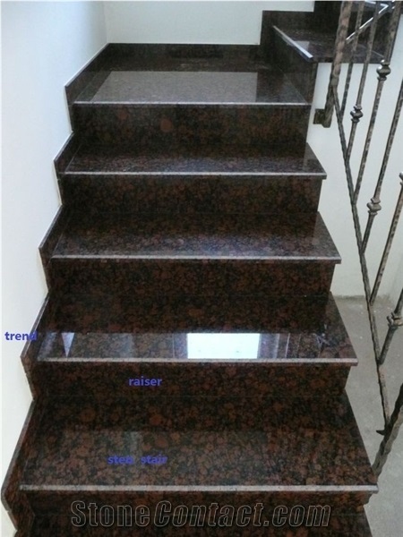 Tan Brown Granite Stairs & Steps,India Brown Polished Granite Stair &Treads