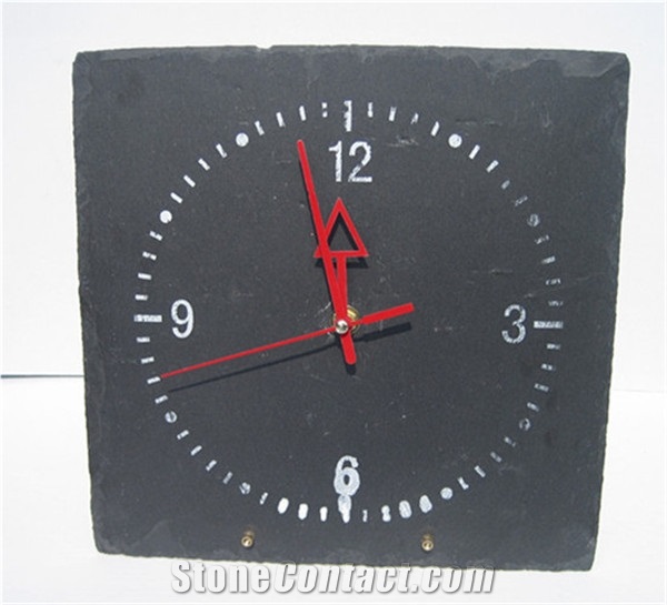 Slate Wall Clock,China Black Slate Home Decor