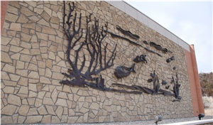Chestnut Limestone Irregular Flagstone Wall Cladding-Manhattan Water Treatment Facility · Manhattan, Ks