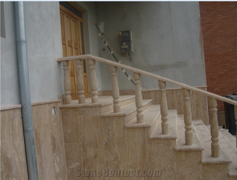 Borsec Travertine Honed, Polished Balustrades