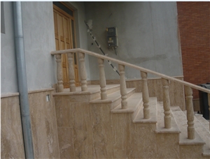 Borsec Travertine Honed, Polished Balustrades
