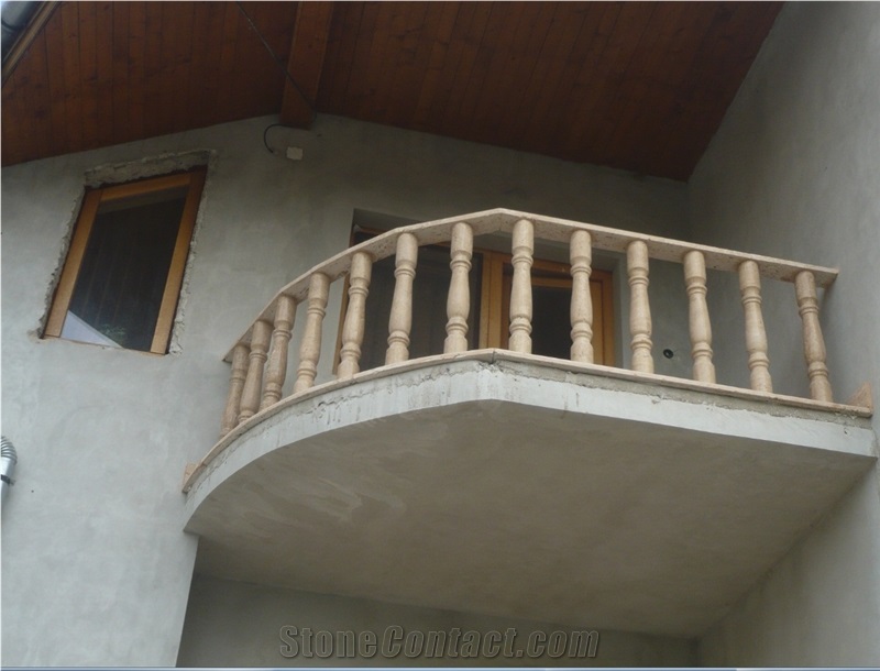 Borsec Travertine Honed, Polished Balustrades