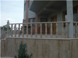 Borsec Travertine Honed, Polished Balustrades