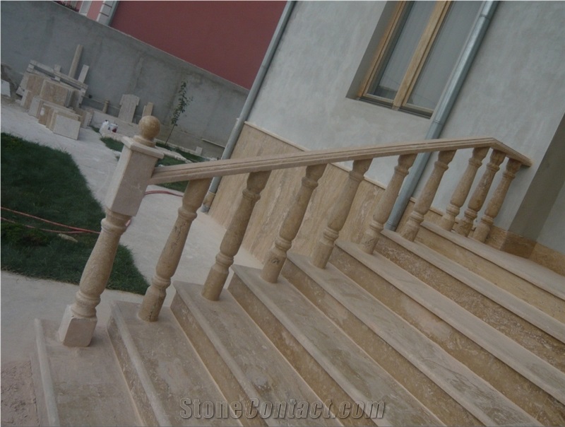 Borsec Travertine Honed, Polished Balustrades