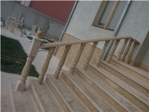 Borsec Travertine Honed, Polished Balustrades