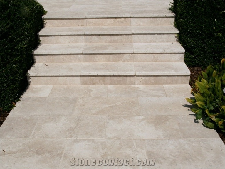 Tumbled Travertine Steps, Risers