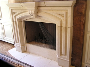 Cedar Hill Cream Limestone Breaburn Standard Fireplace Mantel