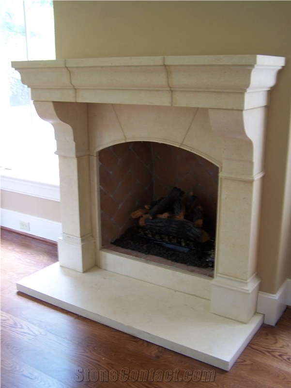 Verona Fossil Limestone Honed Ella Lee Fireplace